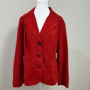 R.Q.T Woman Long Sleeve Ruby Red Top/Blazer  Super soft- 100% polyester 1X
